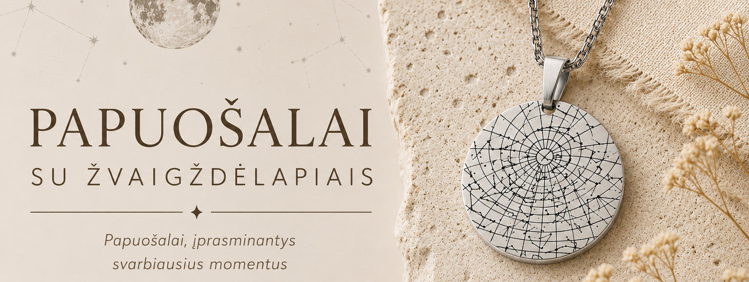 Papuošalai su žvaigždėlapiais