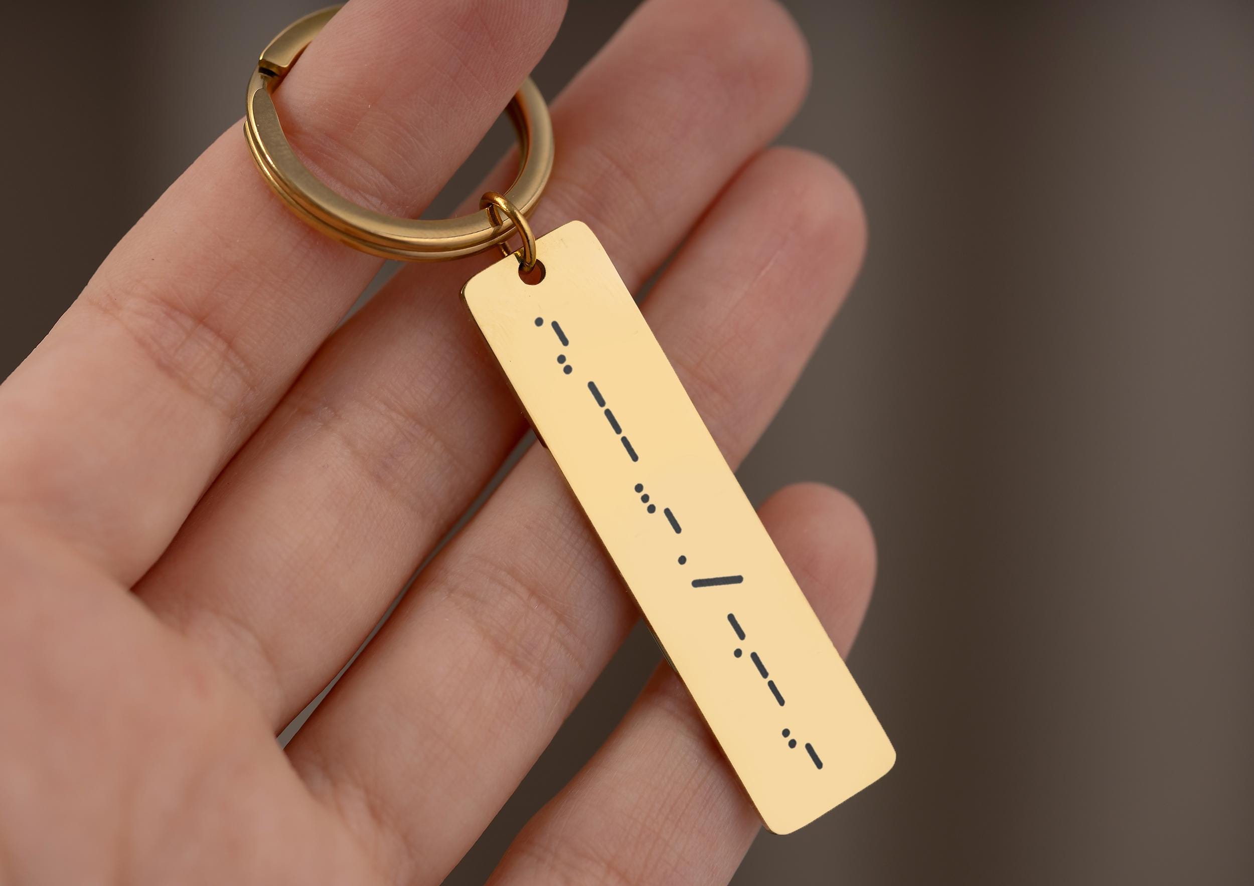 Morsės abėcėlės raktų pakabukas, slaptos žinutės raktų pakabukas, personalizuota dovana jai arba jam, dovana vaikinui arba merginai, individualizuoti plieniniai papuošalai, S-063