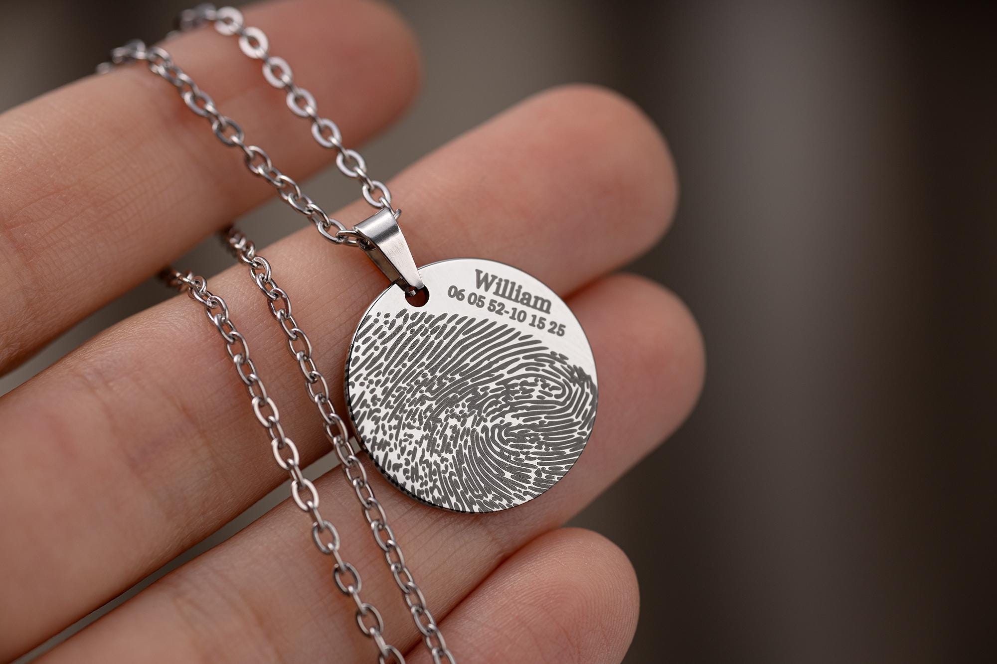Atminimo vėrinys su piršto atspaudu ir ranka rašytu tekstu, lazeriu graviruotas individualizuotas gedulo papuošalas, personalizuota atminimo dovana, užuojautos dovana, S-032