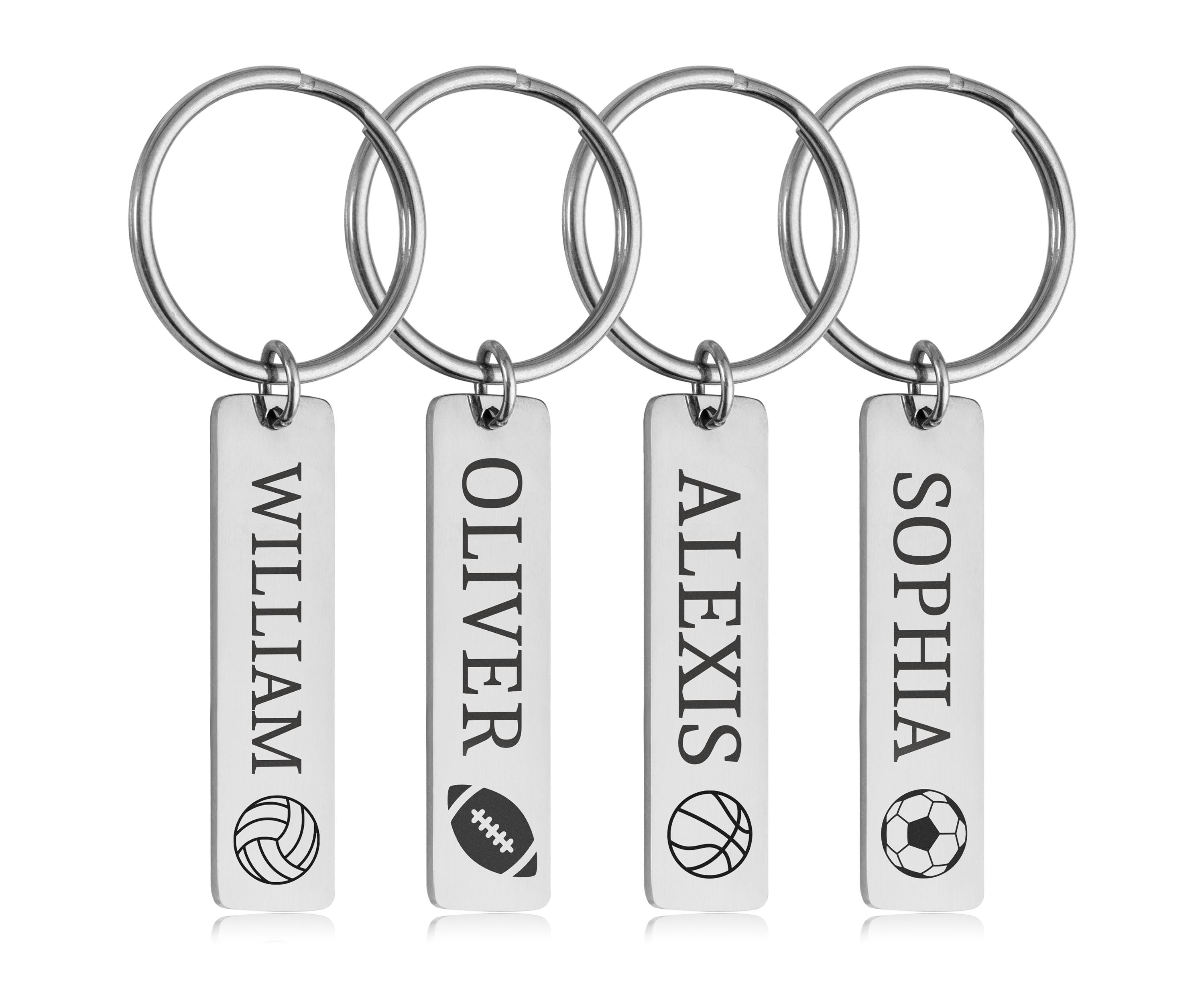 Graviruotas raktų pakabukas su vardu ir simboliu – personalizuotas raktų pakabukas vaikams, dviratininkams, dviračių sporto gerbėjams, beisbolo, futbolo žaidėjams, S-256