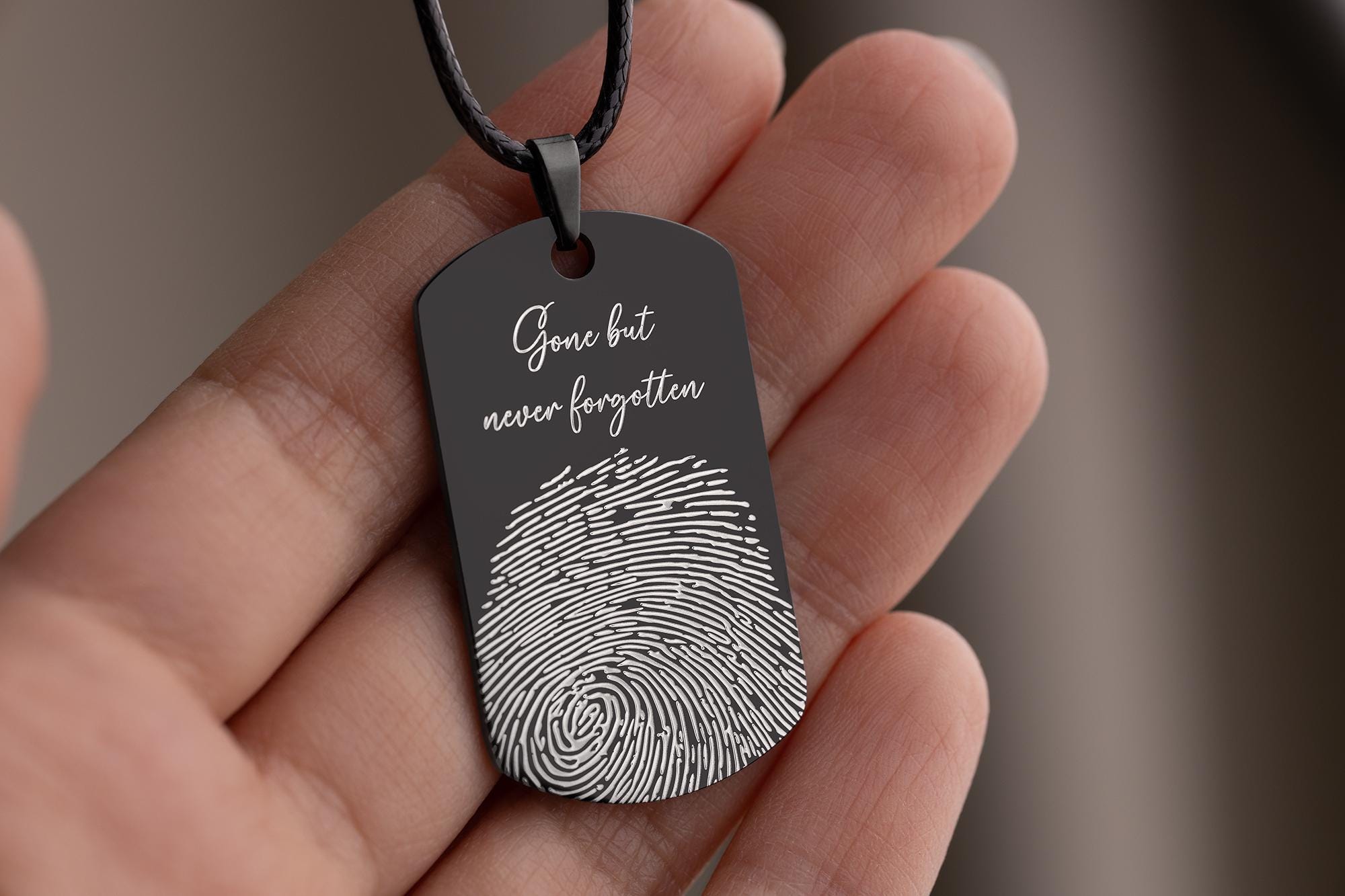 Atspaudų ir ranka rašyto teksto atminimo karoliai vyrams, personalizuota gedulo dovana jam, Tėvo netektis, pagal užsakymą graviruotas atminimo papuošalas, S-045