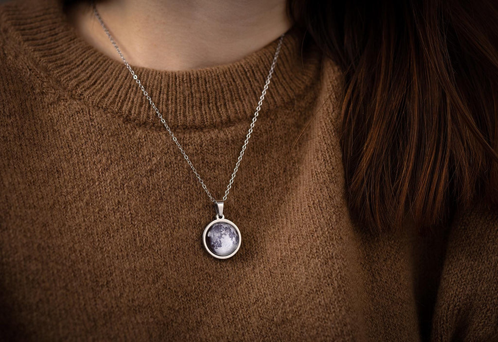 Individualizuotas gimimo mėnulio fazės aukso karoliai moterims, jubiliejiniai papuošalai, gimtadienio dovana paauglei merginai, personalizuota dovana mamai, S-003