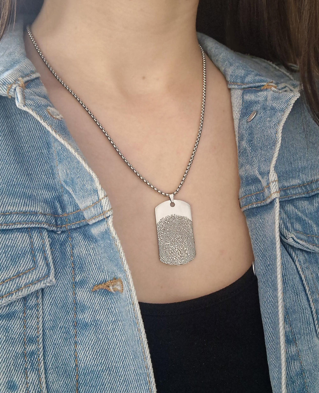 Atspaudo ir rankraščio atminimo vėrinys vyrams, personalizuota gedulo dovana jam, Tėvo netektis, graviruotas atminimo pakabukas, S-046